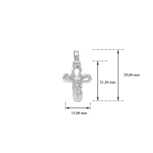 Kreuz mit Jesus Christus aus Weißgold