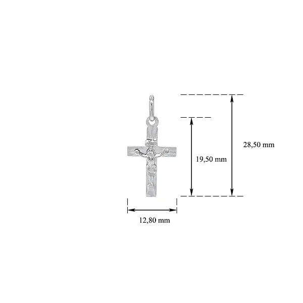 Kreuz mit Jesus Christus aus Weißgold