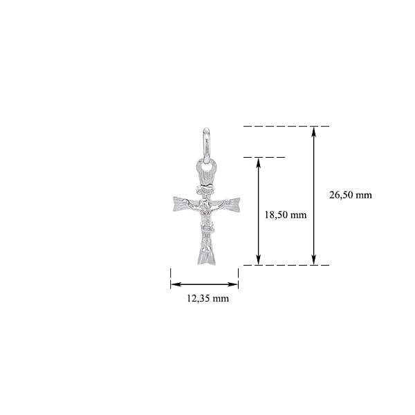 Anhänger Kreuz mit Jesus Christus aus Weißgold