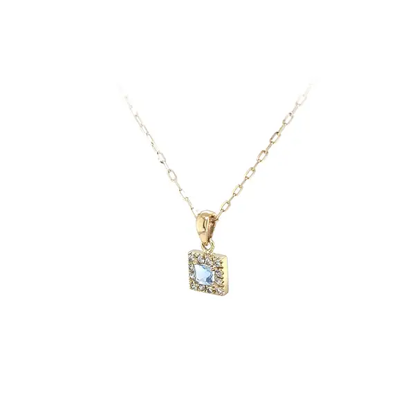 Gold-Anhänger mit blauem Stein