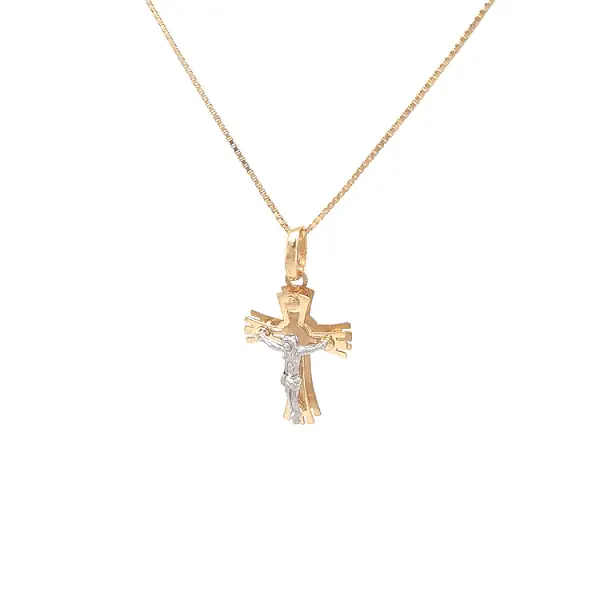 Goldenes Kreuz mit Jesus Christus