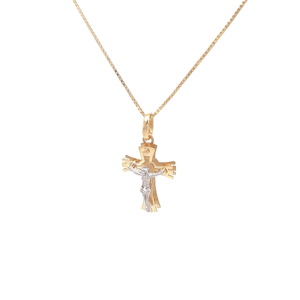 Goldenes Kreuz mit Jesus Christus