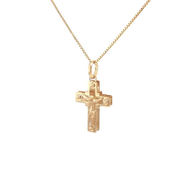 Goldenes Kreuz mit Jesus Christus
