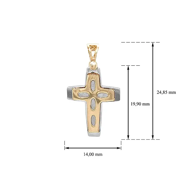 Goldenes Kreuz aus kombiniertem Gold