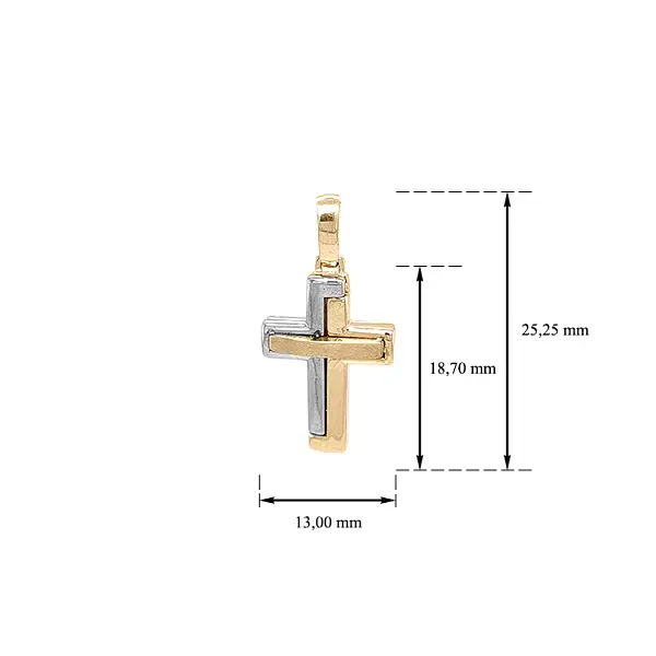Goldenes Kreuz aus kombiniertem Gold