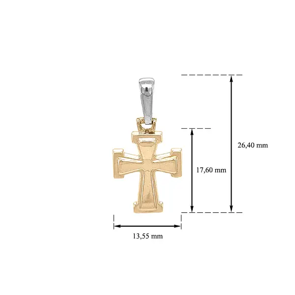 Goldenes Kreuz aus kombiniertem Gold