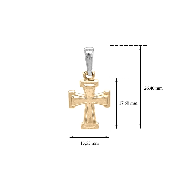 Goldenes Kreuz aus kombiniertem Gold