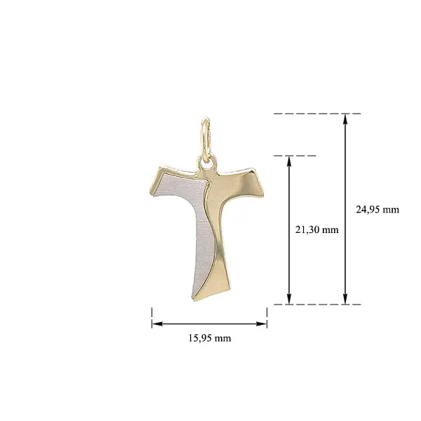 Gold-Anhänger Kreuz aus kombiniertem Gold