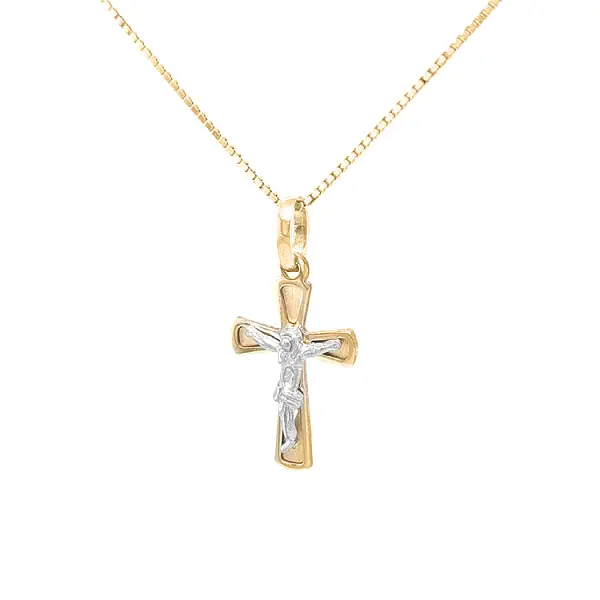 Goldenes Kreuz mit Jesus Christus