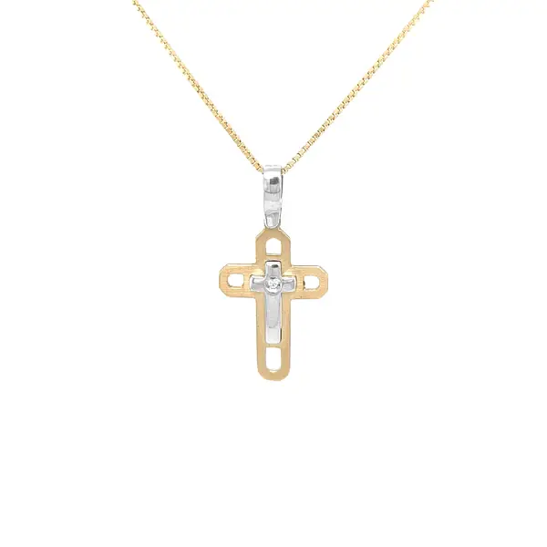 Goldenes Kreuz mit Zirkon