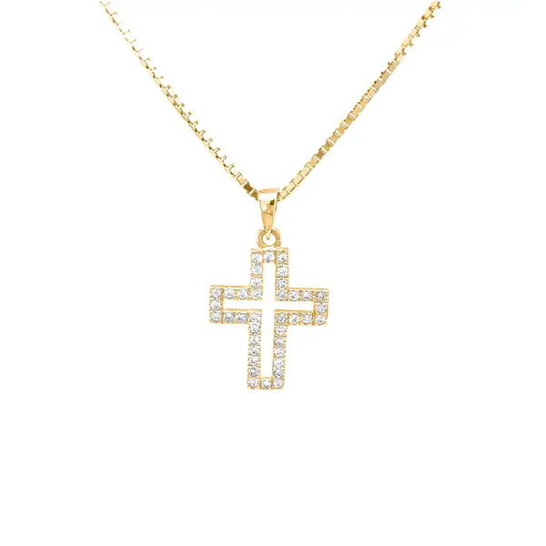 Goldenes Kreuz mit Zirkonen