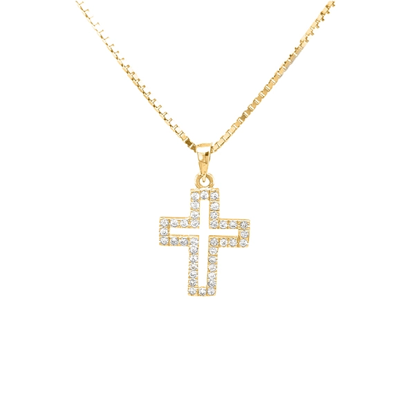 Goldenes Kreuz mit Zirkonen