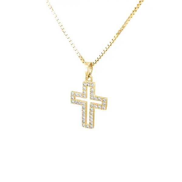 Goldenes Kreuz mit Zirkonen