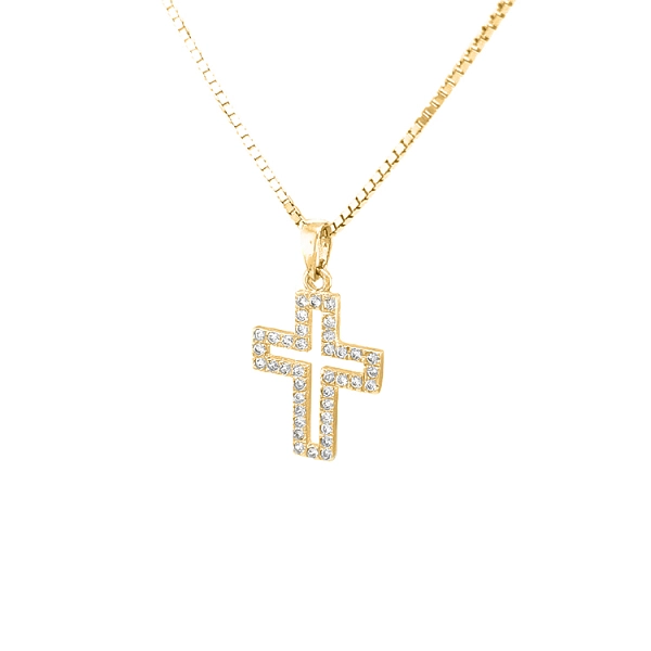 Goldenes Kreuz mit Zirkonen