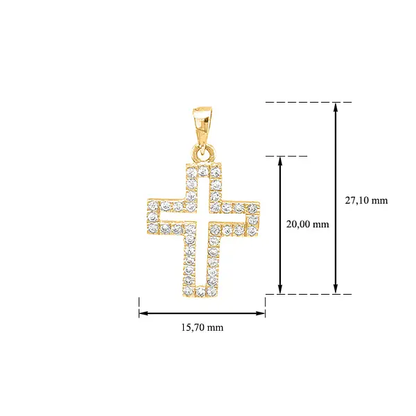 Goldenes Kreuz mit Zirkonen