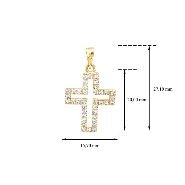 Goldenes Kreuz mit Zirkonen