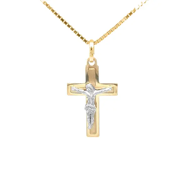 Goldenes Kreuz mit Jesus Christus