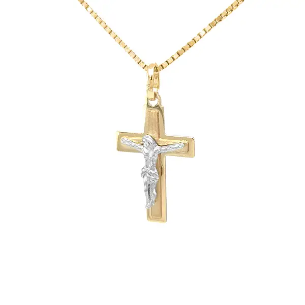 Goldenes Kreuz mit Jesus Christus