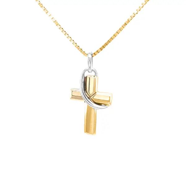 Goldenes Kreuz aus kombiniertem Gold