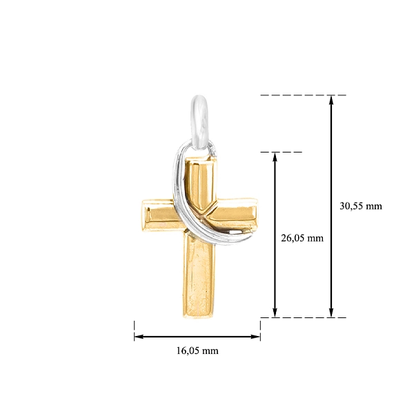 Goldenes Kreuz aus kombiniertem Gold