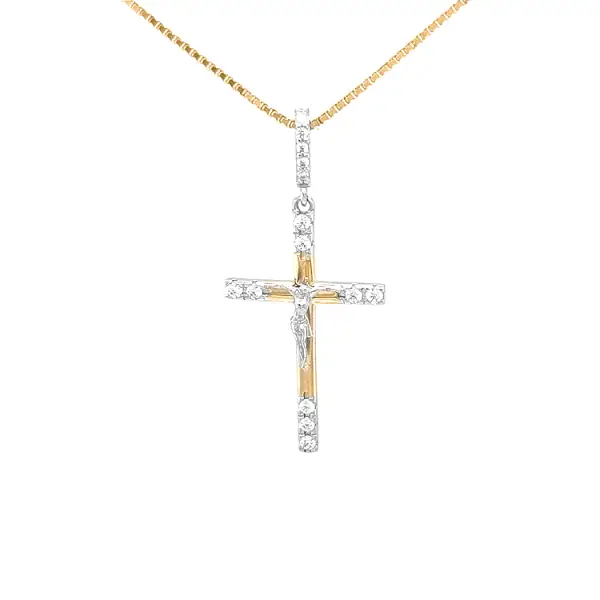 Goldenes Kreuz mit Jesus Christus