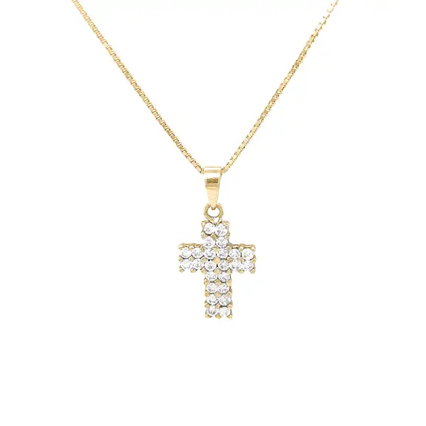Goldenes Kreuz mit Zirkonen