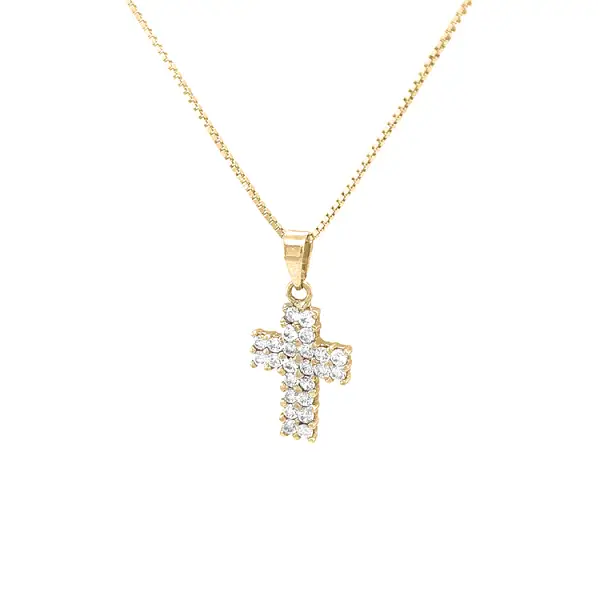 Goldenes Kreuz mit Zirkonen