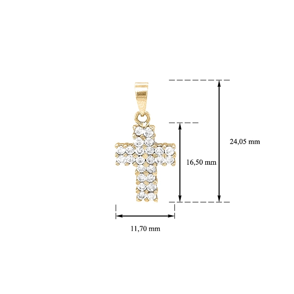 Goldenes Kreuz mit Zirkonen