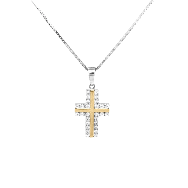 Goldenes Kreuz mit Zirkonen