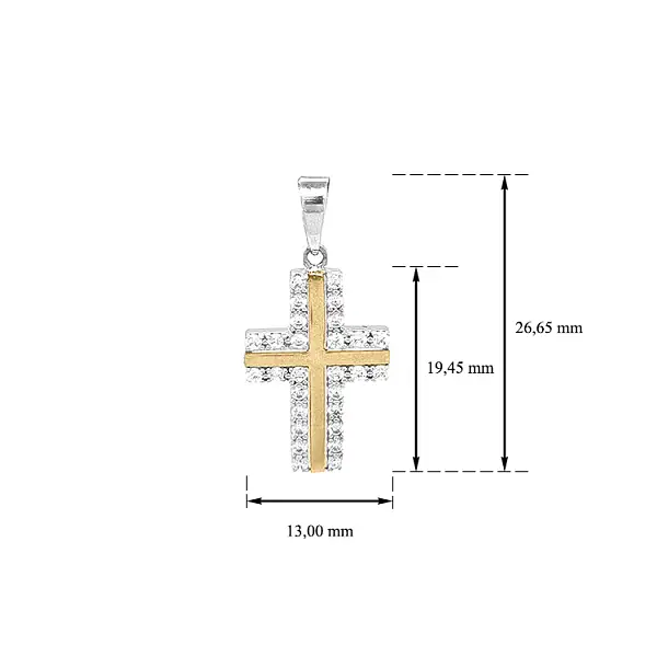 Goldenes Kreuz mit Zirkonen