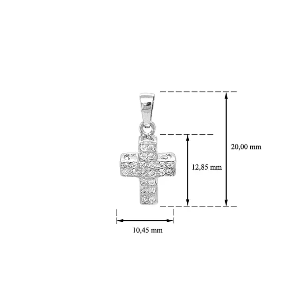 Gold-Anhänger Kreuz mit Zirkonen