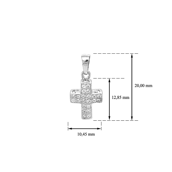 Gold-Anhänger Kreuz mit Zirkonen