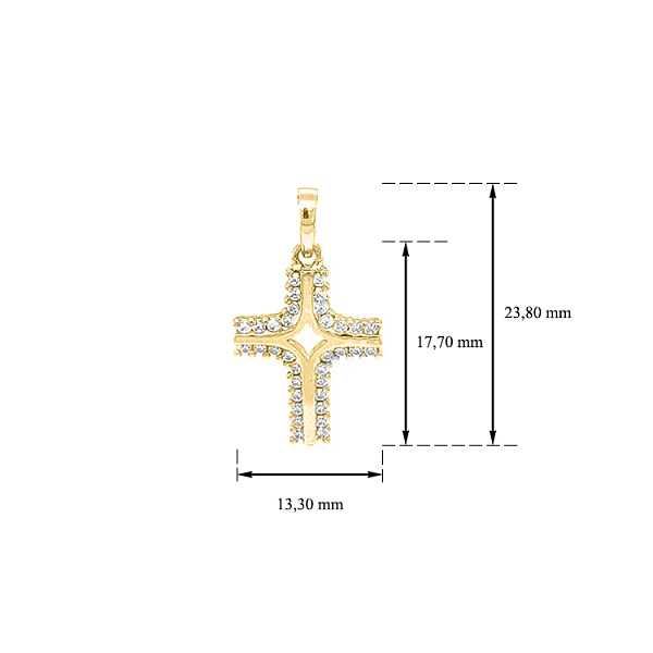 Goldenes Kreuz mit Zirkonen
