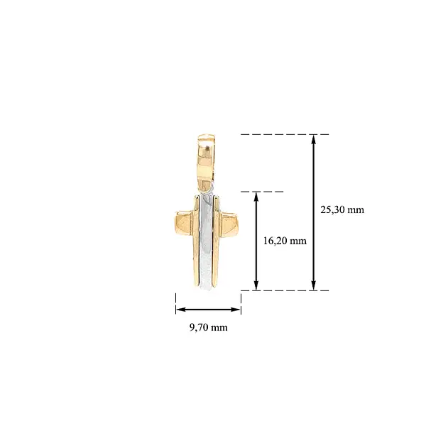 Goldenes Kreuz aus kombiniertem Gold