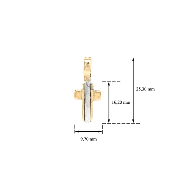Goldenes Kreuz aus kombiniertem Gold