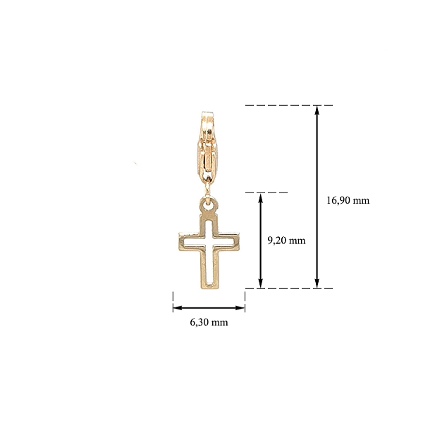 Gold-Anhänger für Armband Kreuz