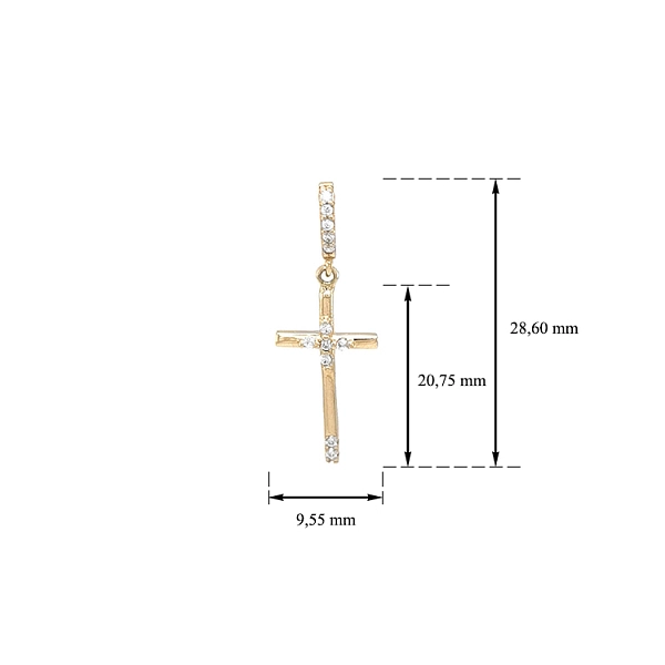 Goldenes Kreuz mit Zirkonen