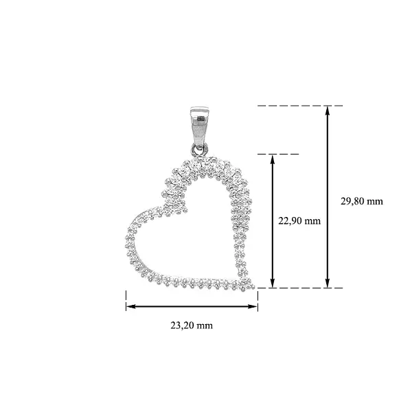 Gold-Anhänger Herz mit Zirkonen