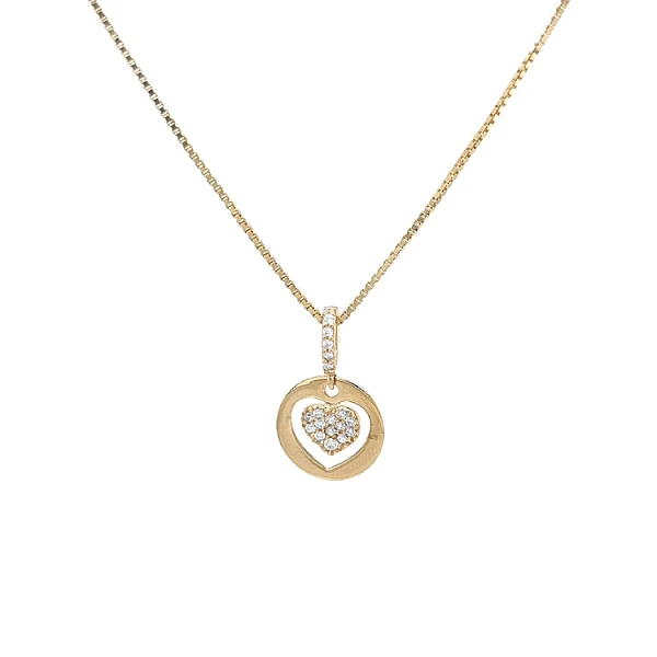 Gold-Anhänger Herz mit Zirkonen