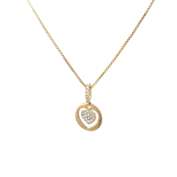 Gold-Anhänger Herz mit Zirkonen