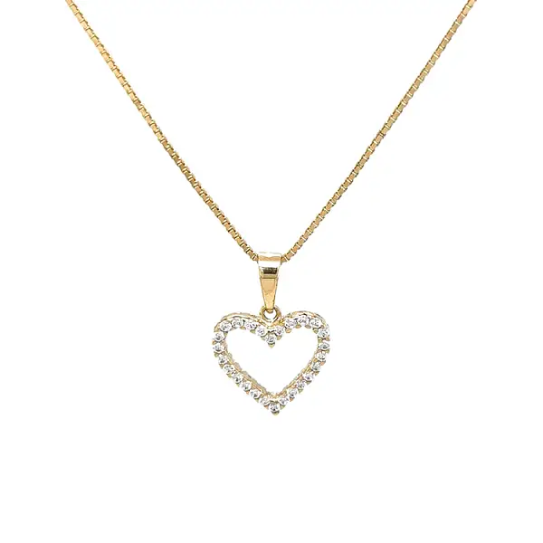 Gold-Anhänger Herz mit Zirkonen