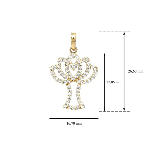 Gold-Anhänger Baum mit Zirkonen
