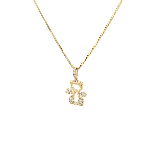 Teddybär-Anhänger aus Gold mit Zirkonen
