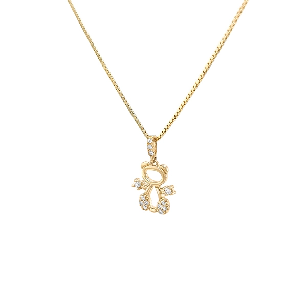 Teddybär-Anhänger aus Gold mit Zirkonen