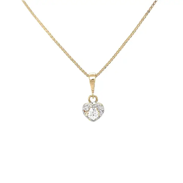 Gold-Anhänger Herz mit Zirkonen