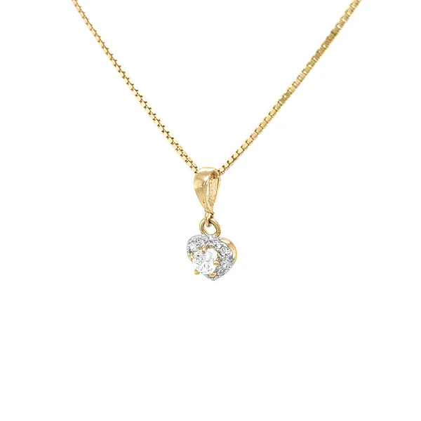 Gold-Anhänger Herz mit Zirkonen