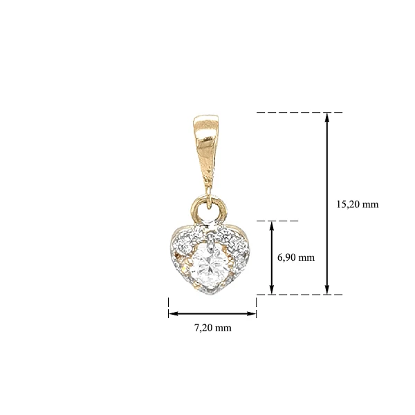 Gold-Anhänger Herz mit Zirkonen