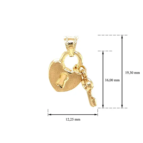 Gold-Anhänger Schloss und Schlüssel