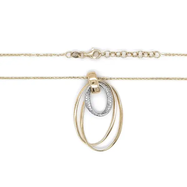 Goldhalskette mit Zirkonen in Goldkombination