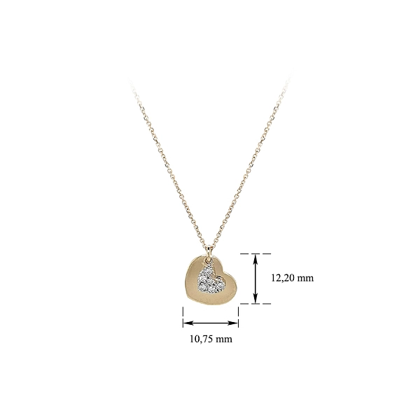 Goldherz-Halskette mit Zirkonias